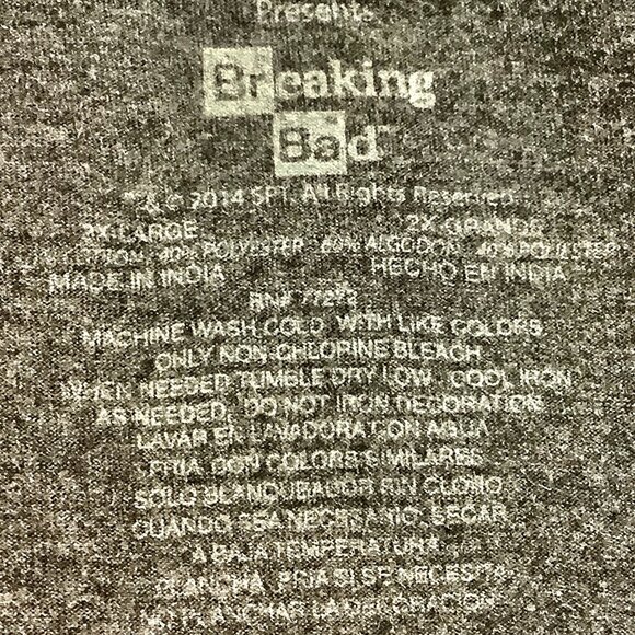 Breaking Bad Graphic Tee 2X Black - Picture 4 of 4